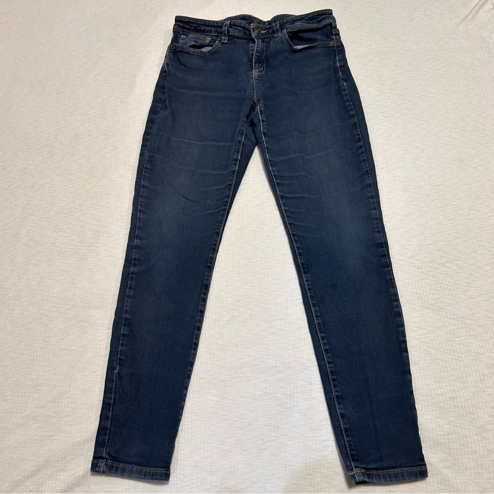 Michael Kors Womens Blue Dark Wash Denim Izzy‎ Skinny Ankle Jeans Size 8